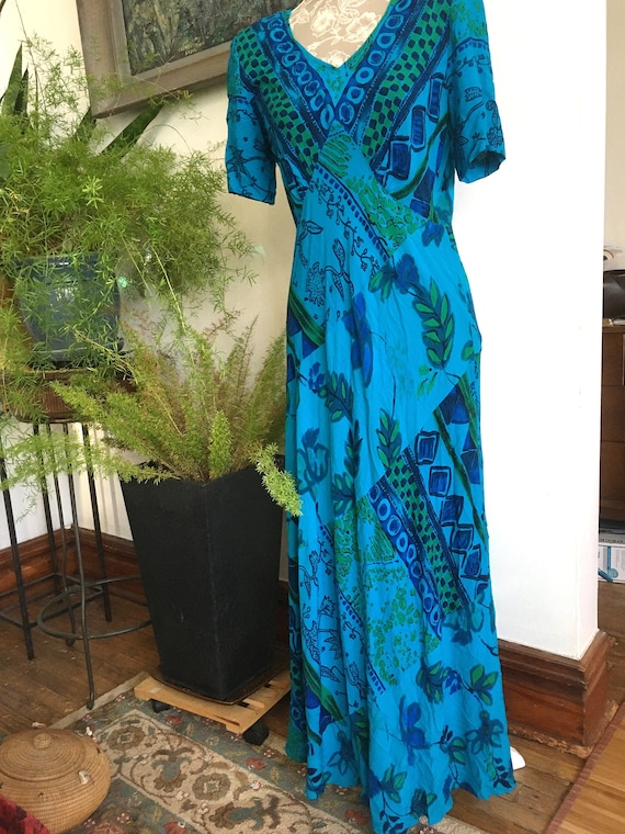 Long Blue Dress//Size 8/// Carole Little Dress//NW