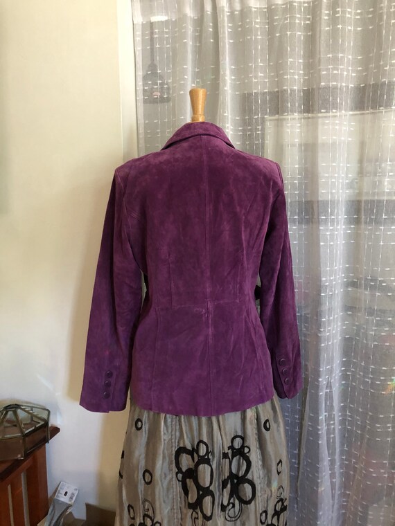 Suede coat//Size M//Purple suede jacket//Suede Bl… - image 4