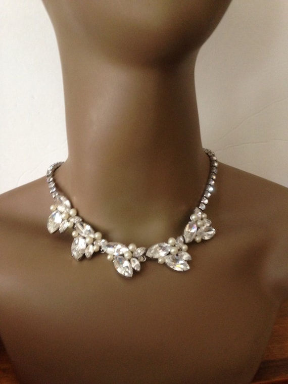 Hattie Carnegie Necklace//Crystal Necklace//Rhines
