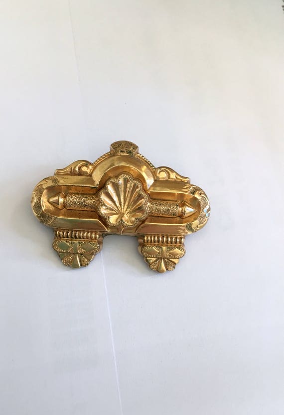 Victorian Gold Brooch/ Etruscan Revival / Antique 