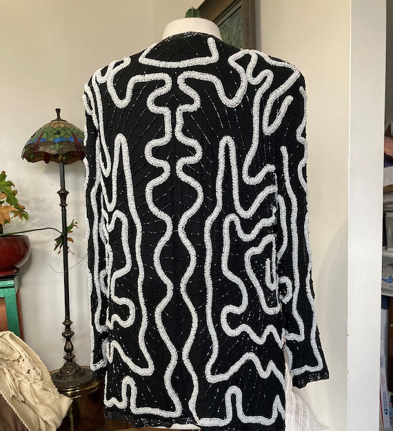 Beaded Cardigan/ Size 2X/ Formal Cardigan/ Black a