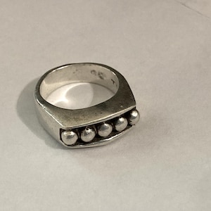 Taxco Sterling Silver- Taller Serena Sterling Silver Ring: Size 6 - Modernist Ring - TS-55