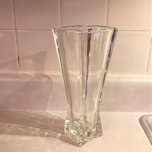 Space Age Glass Vase/ Vintage Anchor Hocking Rocket Vase/ Mid mod glass/ Atomic Decor