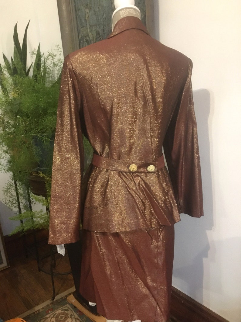 80sGold SuitSize 10Metallic clothingLurex80s clothingRed and GoldWomen/'s suit