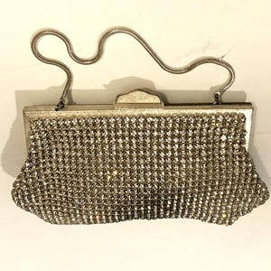 Pave Crystal Purse, Rhinestone Clutch, Cocktail Party Bag, 50s Purse, NYE, Made in West Germany