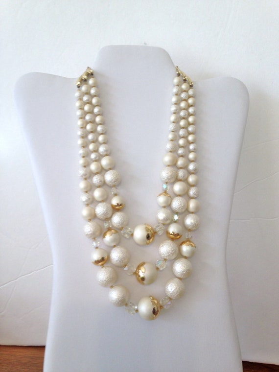 Vintage Tara Crystal necklace/ Pearl Necklace/Brid