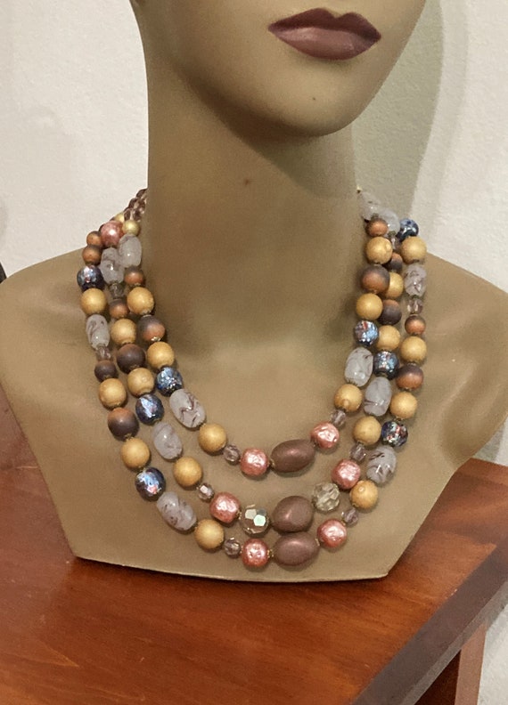 Murano glass Necklace/ Handmade Foil Glass Beads/ 