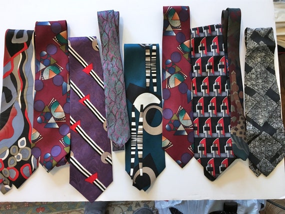 10//Neckties// Memphis Group// 80s//Vintage Tie //