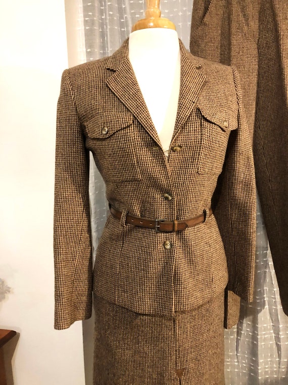 3Pc SUIT//Women's Suit//Wool Suit//Size 6-8//Brown