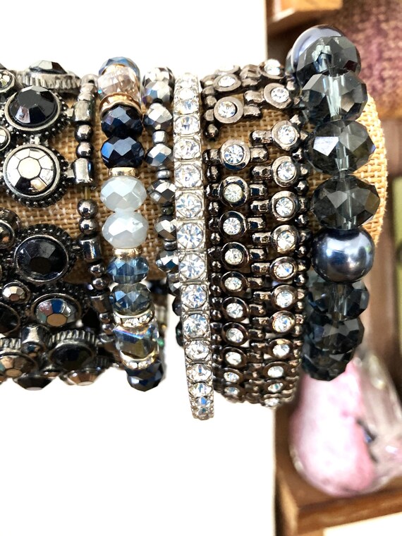 9, Bracelet Stack, Bangles, Gold, Silver, Black, … - image 7