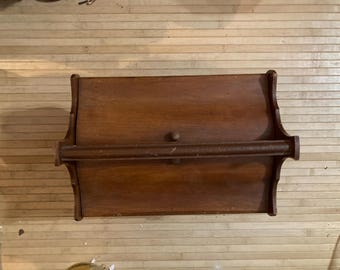 Antique Wood Sewing Box / French Doors / Victorian Sewing Box