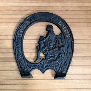 Art Nouveau/ Good Luck / Iron Horseshoe/ BIG / Antique Horseshoe / Maxfield Parrish
