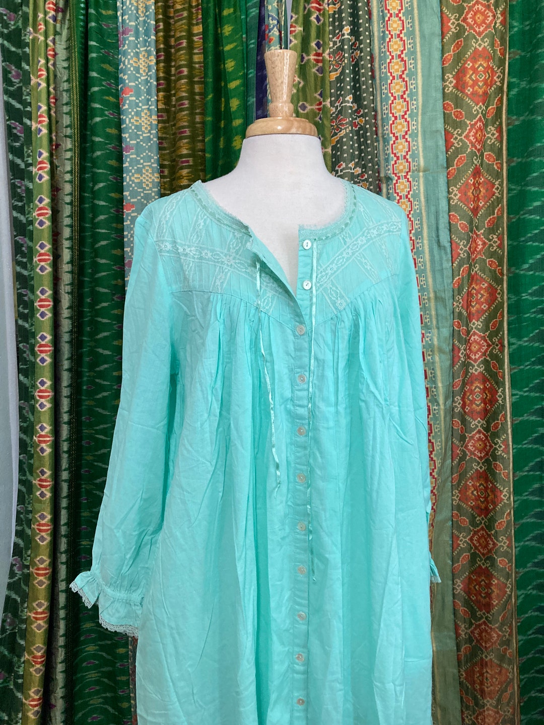 Long Nightgown/cotton Nightgown/ ROMANTIC Nightgown /size L Etsy