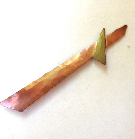 80s// Copper Brooch // Post Modern // Copper Pin /
