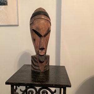 African Sculpture/African Mask/ Wood Sculpture/ Wood Bust/ african carved wood head