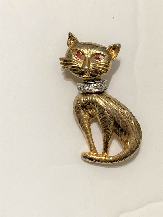 Cat Brooch/ Cat Pin/ HEP CAT/ 50s Cat Brooch/ Gold