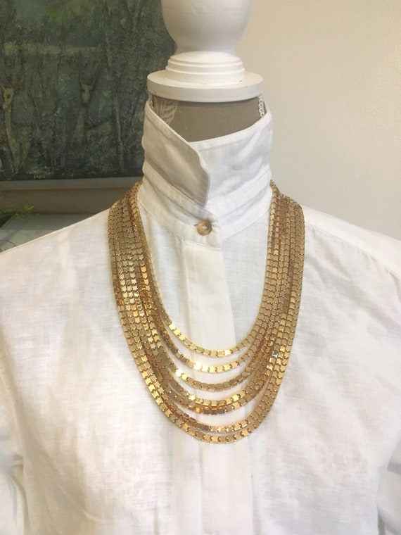 Multi Strand Gold Necklace /Gold Layered Chain /Go