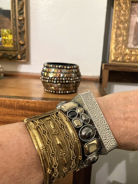 4, Bangle Stack: Copper, silver, gold - Vintage B… - image 5