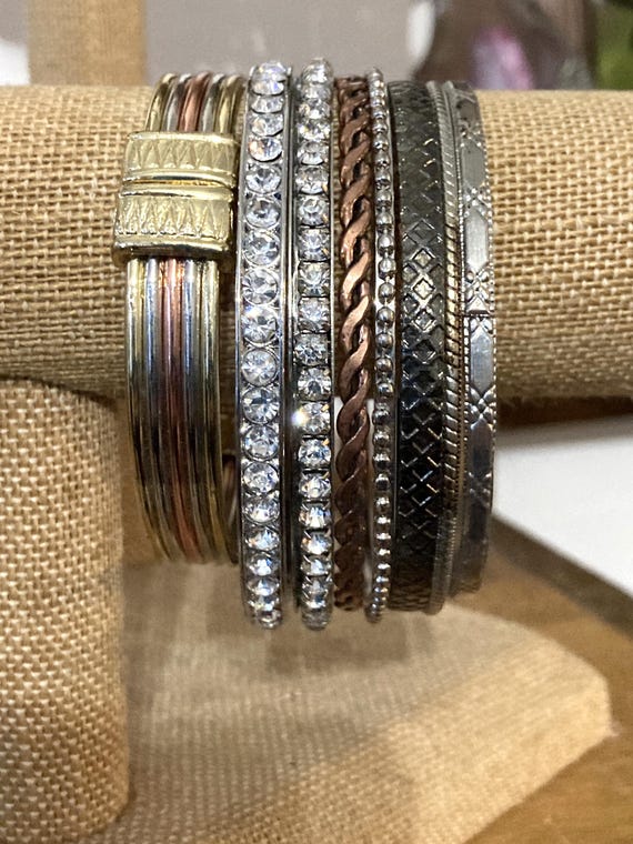 40pc, Bangle Stack, Silver, Copper, Brass, Vintag… - image 3