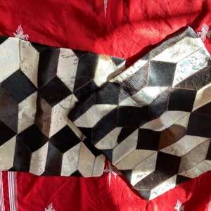 2/ Cowhide pillow cases/Leather Patchwork Pillow Cases /Leather Sofa Pillow cases /pillow cases with zippers/18 x 18&quot;