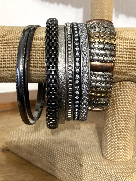 40pc, Bangle Stack, Silver, Copper, Brass, Vintag… - image 5