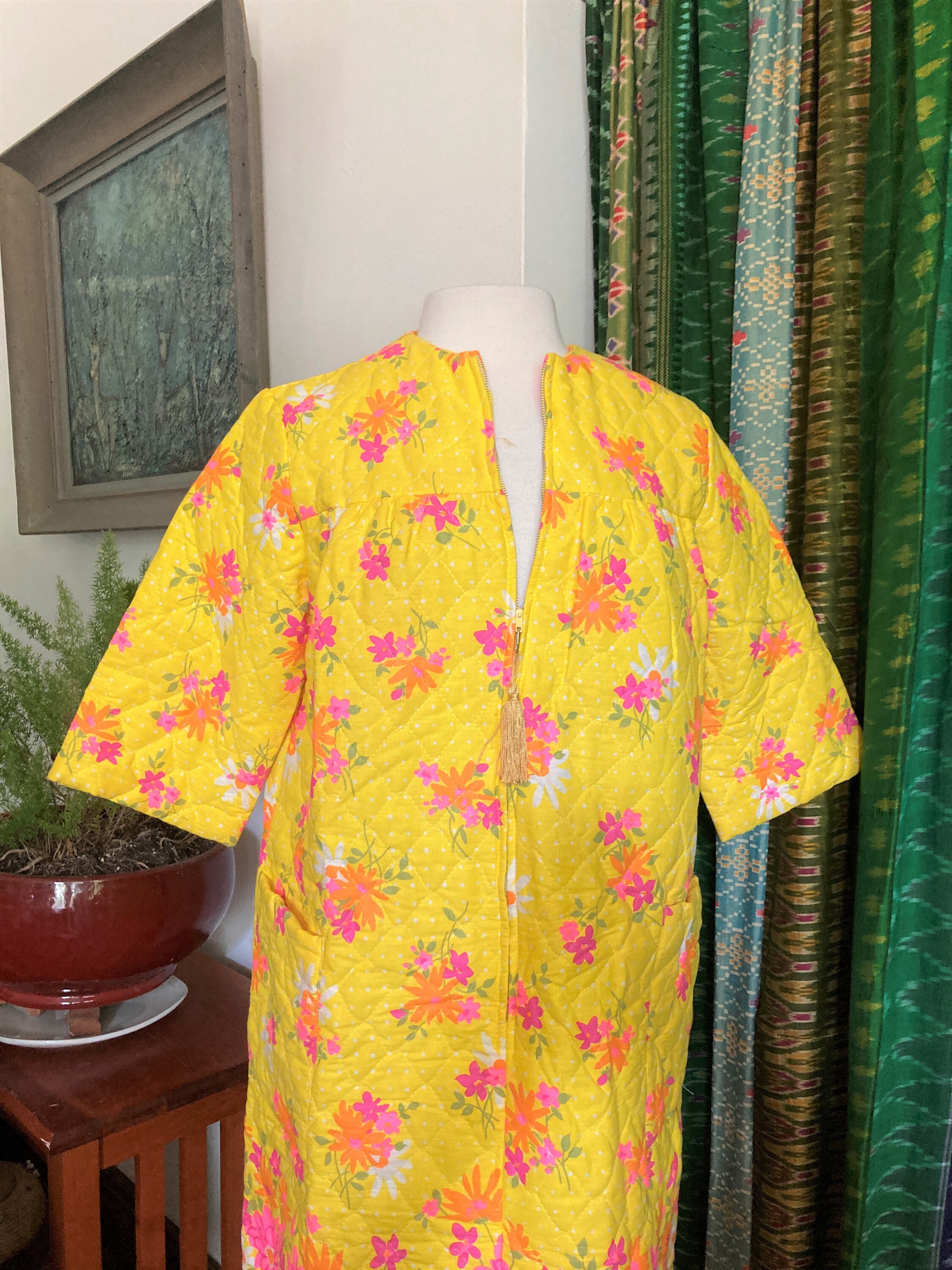 Quilted 60s Robe: Hippie Robe, Mod Lounge Wear, Ken Robes by Ken Rose ...