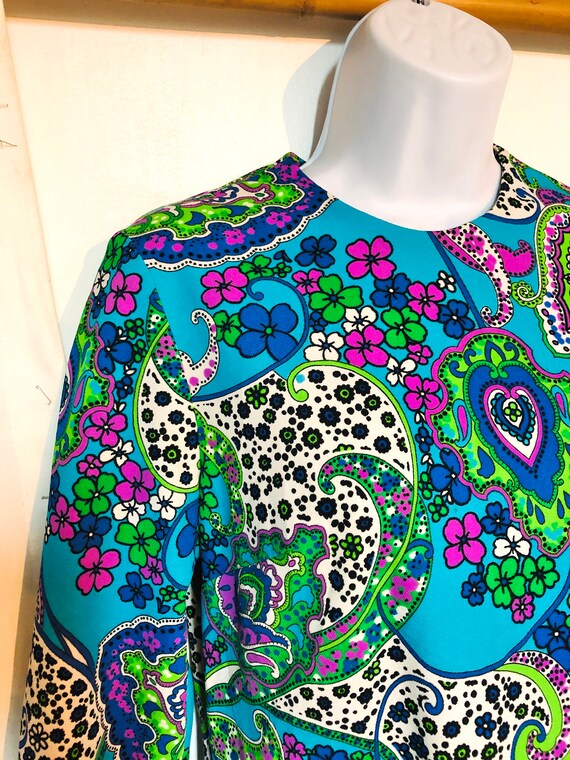 60s Dress///Size 6//MOD dress//Psychedelic dress//