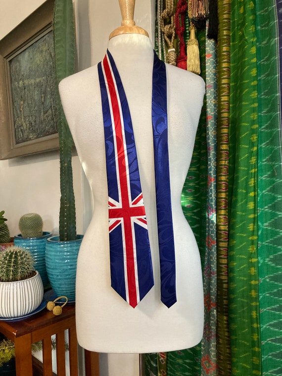 Union Jack Necktie/Flag of England/ Vintage Union 