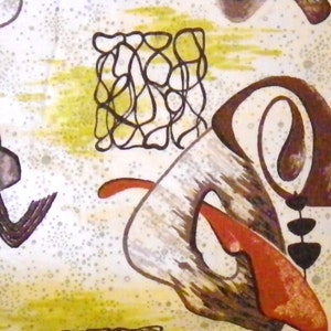 Barkcloth /Atomic /Vintage Barkcloth / Biomorphic