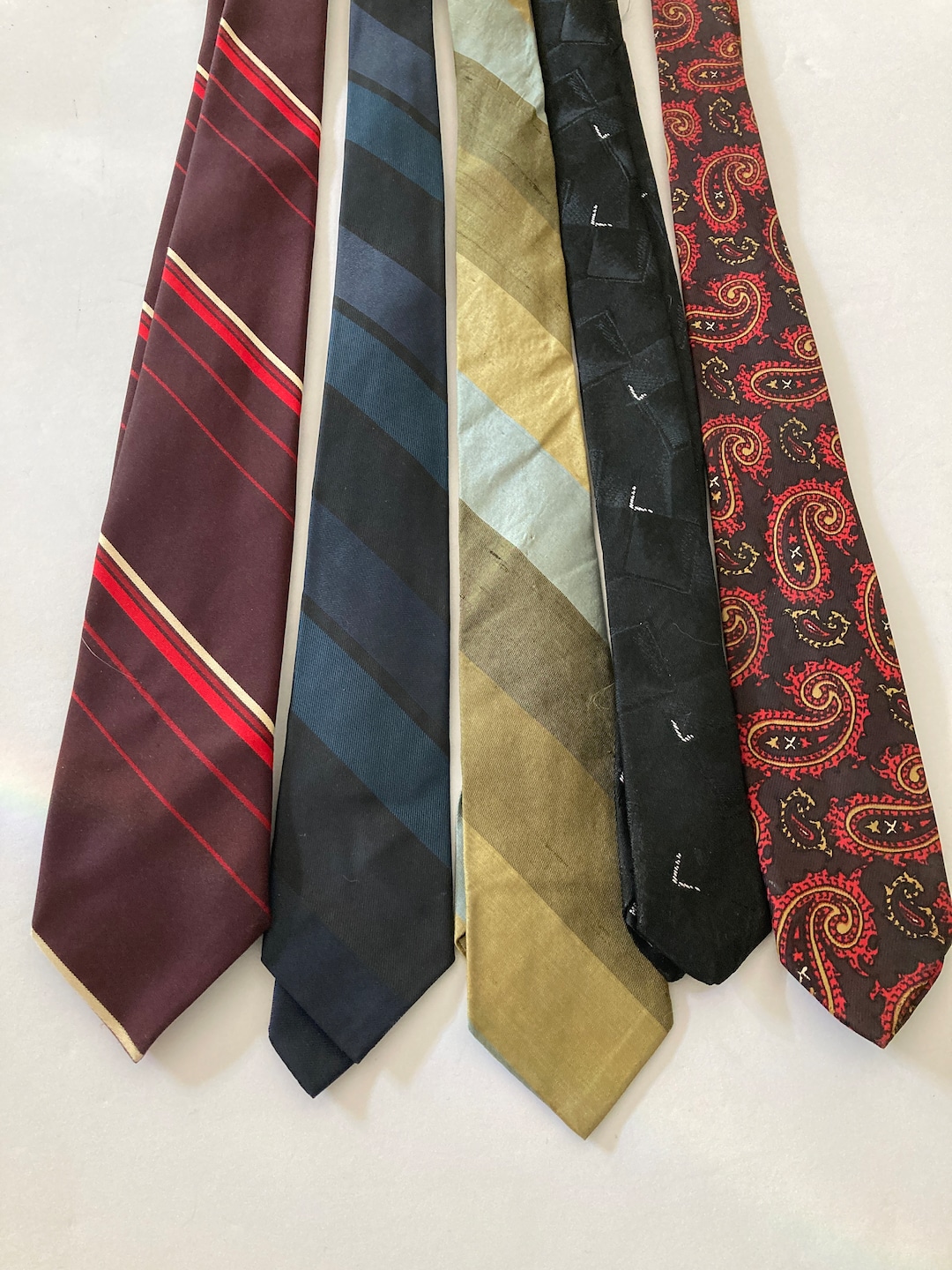 5/ Vintage 50s Neckties/ Skinny Ties/ Vintage Skinny Ties