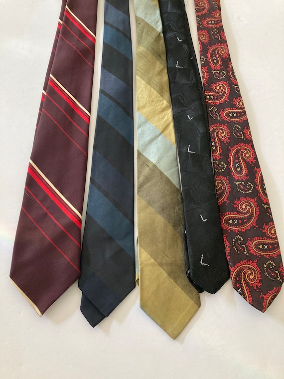5/ Vintage 50s Neckties/ Skinny ties/ Vintage Skin