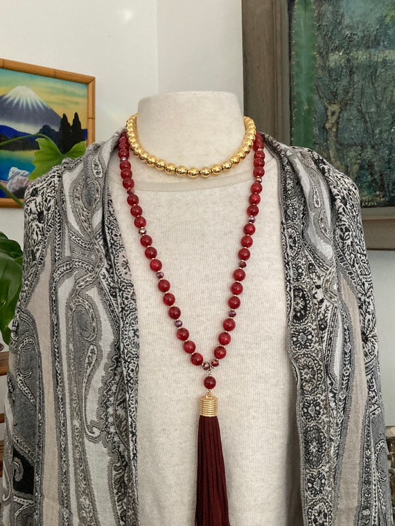 3/ Layered Necklaces/ Red and Gold Necklaces/ Nec… - image 6