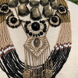 4, Layered Necklaces /Gold & Black Necklaces/ Boho Necklace/Iris Apfel /Curated by Potion/ Neck Mess image 4