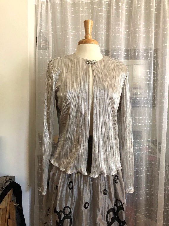 Silver Lame Jacket//Size 10//Cardigan//Formal Jack