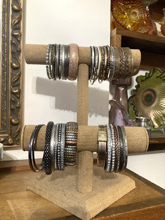 40pc, Bangle Stack, Silver, Copper, Brass, Vintag… - image 1