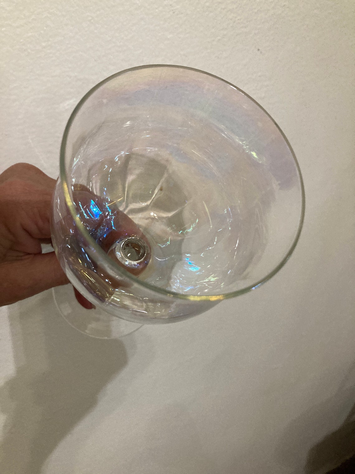 8/ Fostoria Iridescent Clear Wine Glasses/ Opalescent Glass/ Etsy