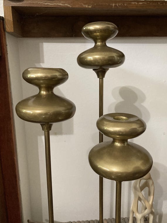 キャンドルホルダー　ヴィンテージ　真鍮 3、真鍮キャンドルホルダー、24インチ、ヴィンテージ真鍮キャンドル