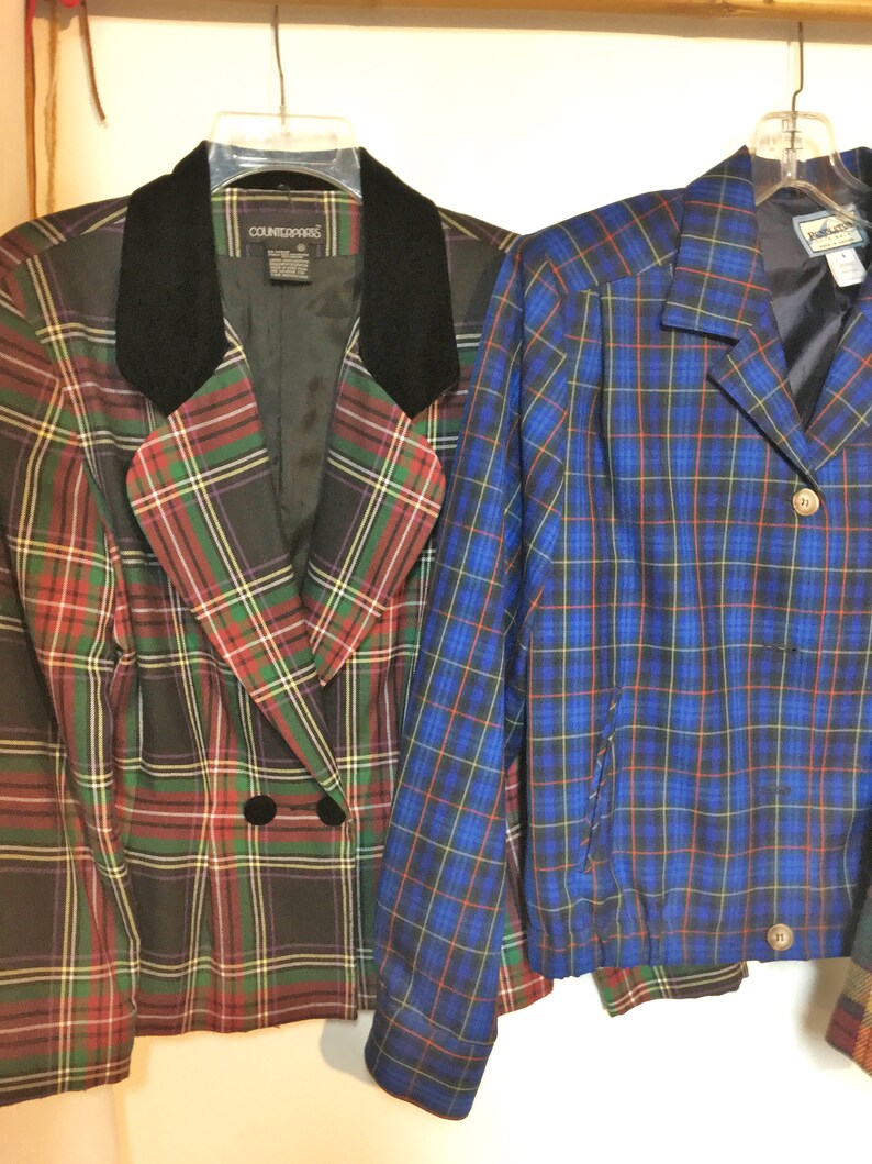 13pc 80s Jackets Plaid Blazer Hot Pink Pendeleton Wool Women/'s Jacket Wholesale Lot