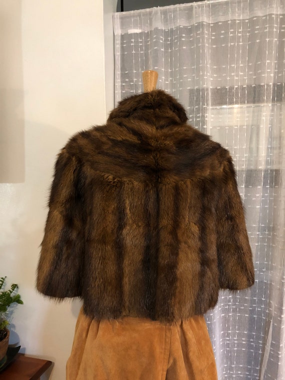 Mink Fur Cape, Size 6 to 8, Mink Capelet, 50s Fur… - image 6