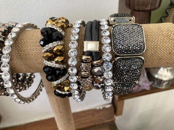 9, Bracelet Stack, Bangles, Gold, Silver, Black, … - image 4