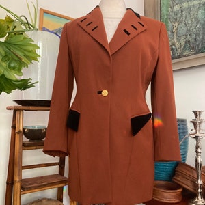 Wool Coat - Victorian Coat - Size 12 - Vintage Escada by Margaretha Ley - 80s, Wool Jacket - Made in Germany