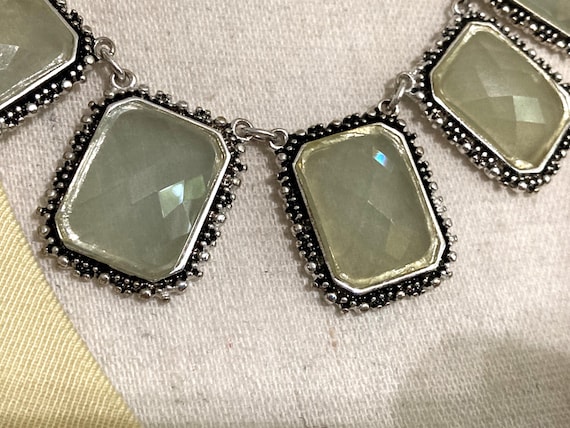 5, Necklace Stack, Silver & Green - Bib Necklace,… - image 5