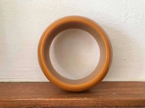 Wide Butterscotch Bakelite Bangle / 1 3/8"/ Wide … - image 2