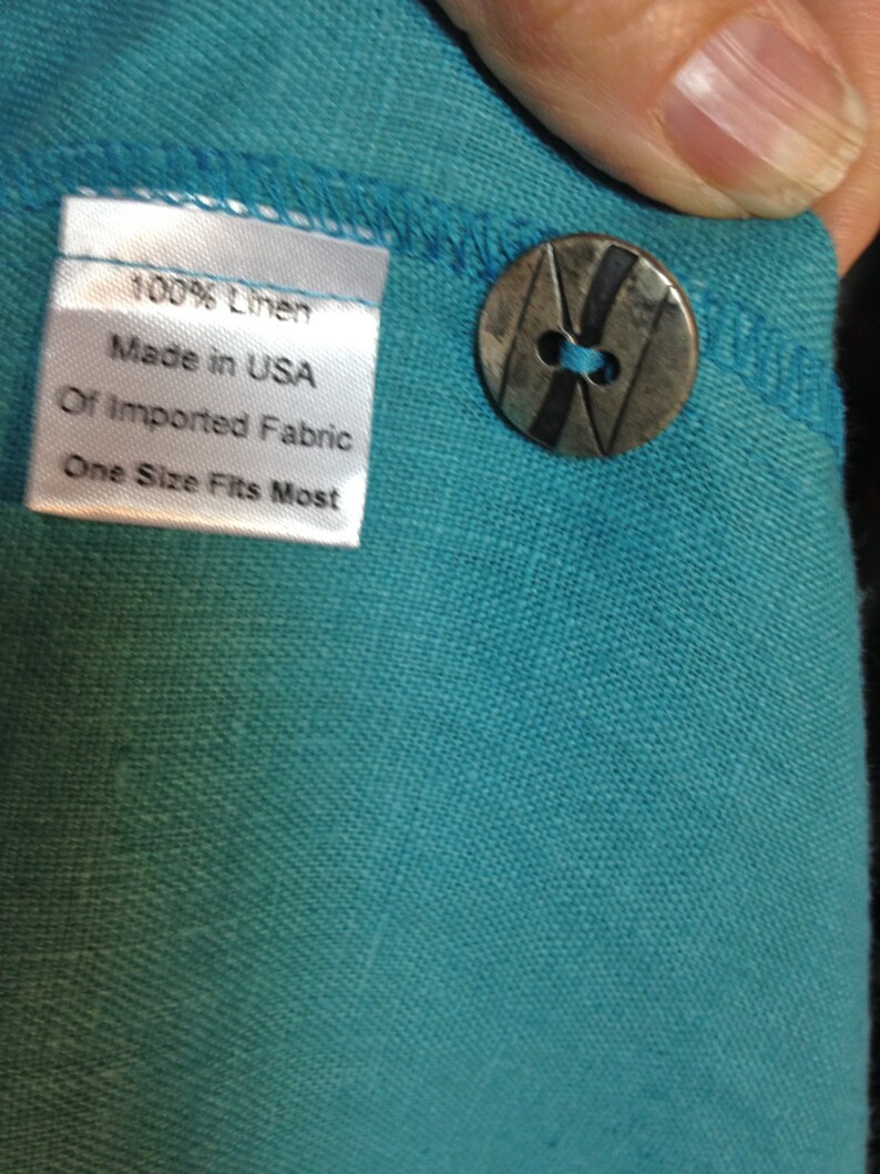 Linen Jacketsize14 Turquoise jacketAvant Garde80s Boho Jacket Itemz Chris BaumgartnerArtisanal Clothing