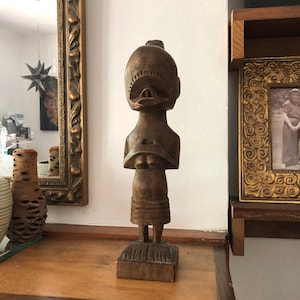 Senufo Fertility Figure//African Tribal Wood Sculpture//Sese Wood Sculpture of an African Woman//Ghana Scultpure