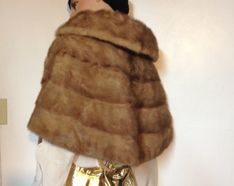 Mink Stole / Size 6/Autumn Haze Mink/ Mink Fur/ Emba /Vintage 60s