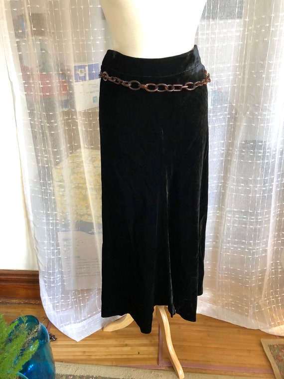 Long Black Velvet Skirt//Size 12//J Jill//Rayon Ve