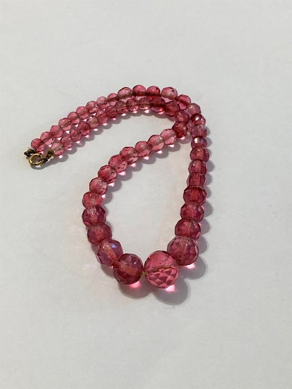 30s/ Pink Crystal Necklace / Choker