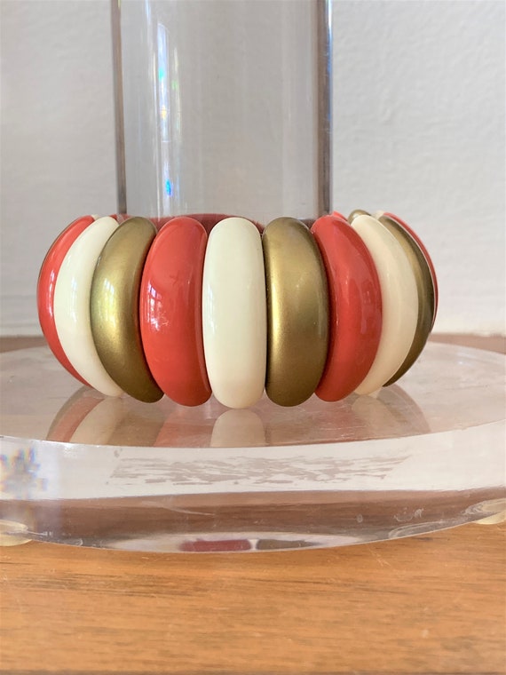 Vintage Lucite Bangle/ Lucite Bracelet/ Ivory, ora