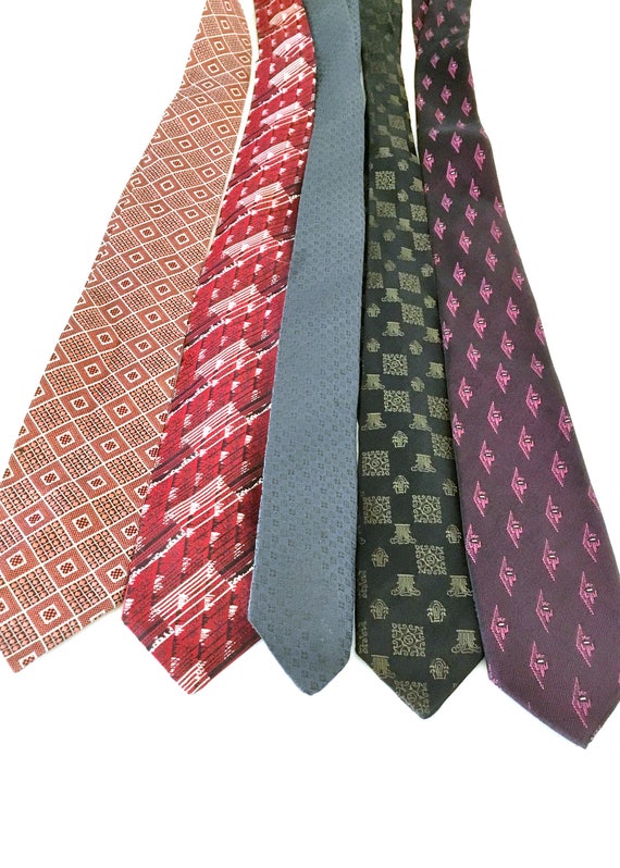 5/Skinny Necktie /Lot /Vintage 50s Necktie / Skinn
